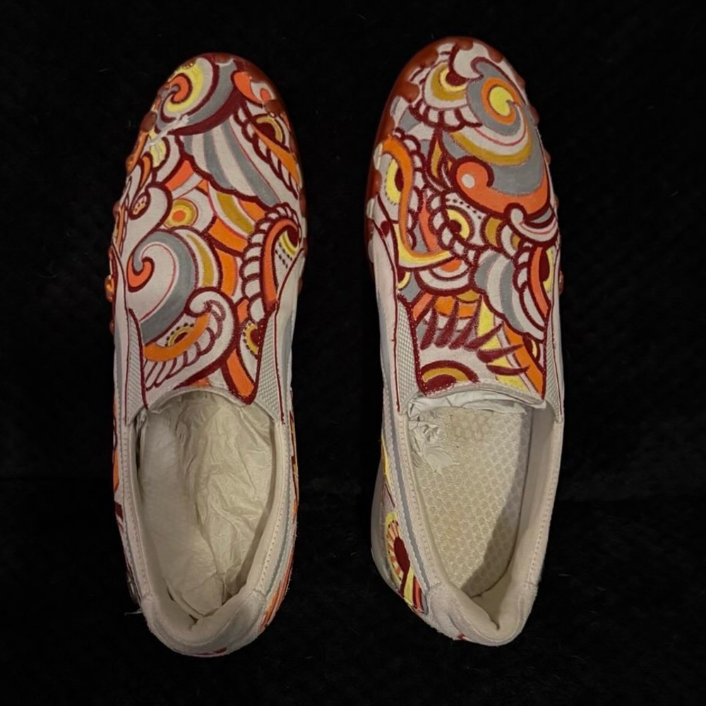 Puma Hand Painted Psychedelic Slip-On Sneakers by Damien Bart 1/1.  size 11 - Picture 2 of 6